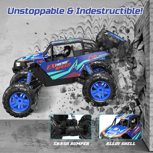 Miniatura 4 de DEERC Camioneta monstruo grande a escala 1:8 para adultos y niños, automóvil con control remoto mejorado con sonido realista, juguete RC todo