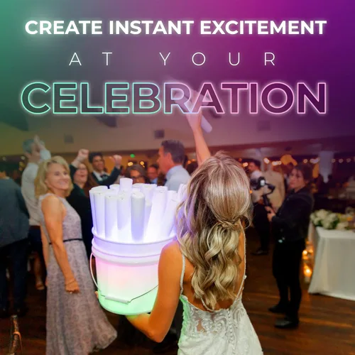 Miniatura 3 de 100 varillas luminosas de espuma azul, varillas de luz de 16 pulgadas para bodas, fiestas y bailes