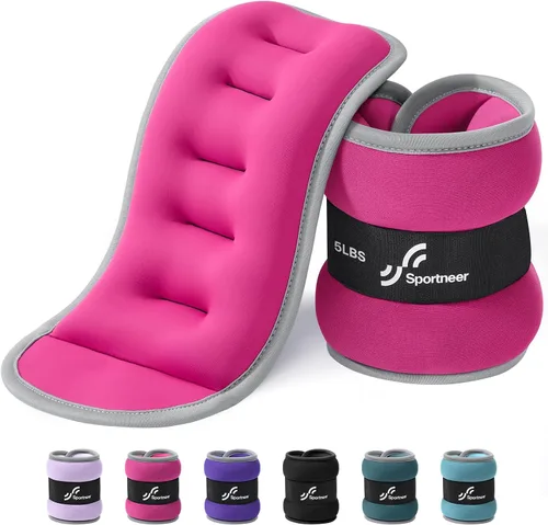 Miniatura 21 de Sportneer Pesas de tobillo para muñeca, par de pesas de 1/2/4/6/10 libras para hombres, mujeres, niños, entrenamiento de fuerza, juego de pesas