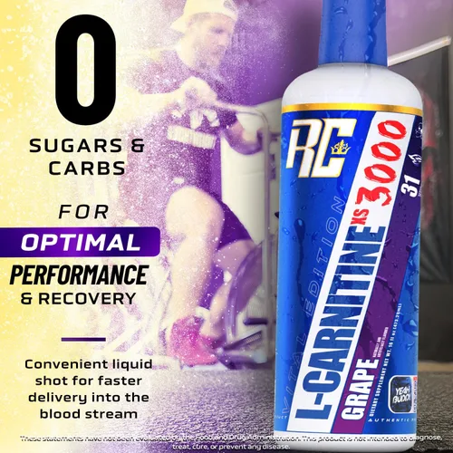 Miniatura 4 de Ronnie Coleman Signature Series L-Carnitine XS 3000 Líquido, metabolismo de aminoácidos y apoyo de fuerza muscular magra, sin estimulantes, sin