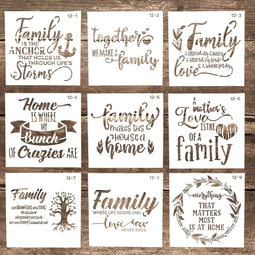 Miniatura 3 de Plantilla de plantilla decorativa reutilizable para manualidades, álbumes de recortes, pintura en pasteles, galletas, madera, lienzo, suelo, pared