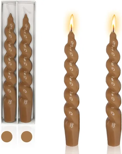 Miniatura 30 de Pink Candlesticks - Juego de 2 velas cónicas en espiral, sin perfume, de 10 pulgadas de largo, velas cónicas sin perfume para decoración del hogar