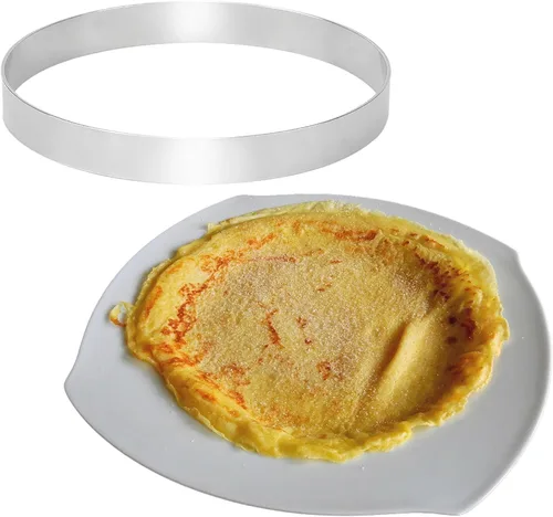 Miniatura 5 de 2 piezas de 8 pulgadas para panqueques, anillo de tortilla, molde de anillo de huevo para asar huevos grandes de acero inoxidable para panqueques
