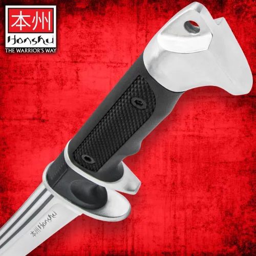 Miniatura 4 de HONSHU Sub-Hilt Wakizashi - Espada y funda Hoja de acero de alto carbono 1060 Mango TPR y protector de acero al carbono Funda de madera