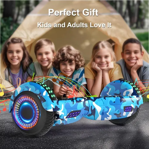 Miniatura 5 de Kids Scooter with Bluetooth Speaker & Corlorful LED Lights, Dual 250W Motor 7.5 Mph Speed, Gifts for All Ages Blanco