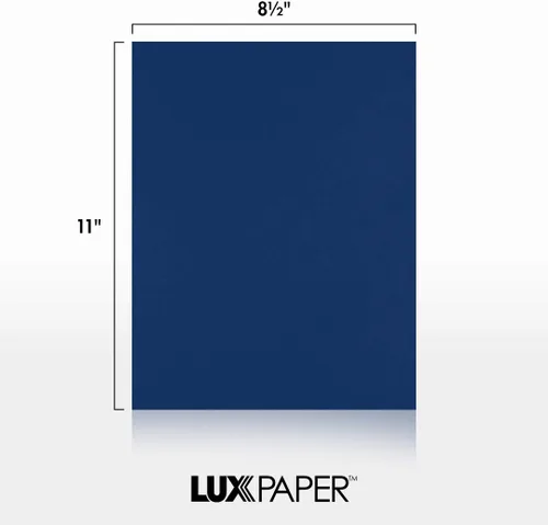 Miniatura 3 de LUXPaper Cartulina de 8.5 x 11 pulgadas, tamaño carta, azul marino, cubierta de 100 libras (texto de 183 libras), 50 unidades Azul marino - 100