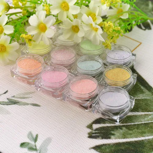 Miniatura 5 de 12 botellas de uñas con purpurina de azúcar en polvo holográfico brillante de azúcar para uñas, decoración de uñas, manualidades
