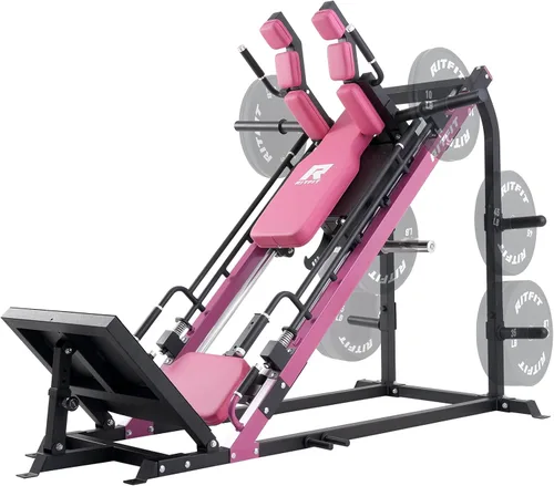 Miniatura 14 de RitFit Máquina de sentadillas 3 en 1 para gimnasio en casa, capacidad de 1500 libras, diseño compacto que ahorra espacio con múltiples ángulos