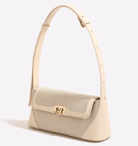 Miniatura 2 de Bolso de mano pequeño para mujer, de piel sintética, de lona, con cierre de hebilla