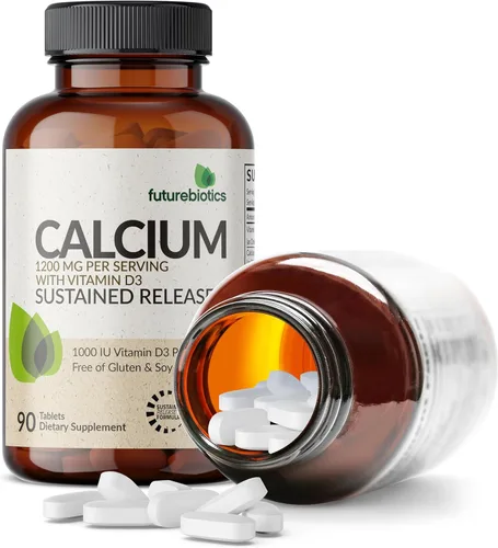 Miniatura 6 de Futurebiotics Calcio 1200 MG por porción Liberación Prolongada con Vitamina D3 1000 UI por porción Sin GMO, 90 Tabletas Vegetarianas