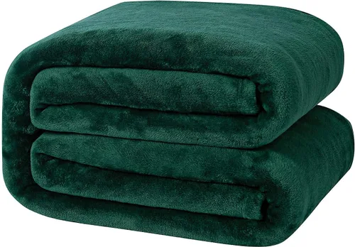Miniatura 2 de StangH Manta de forro polar verde súper suave, manta de franela de otoño para sofá, oficina y perro, manta ligera de microfibra de felpa para bebé