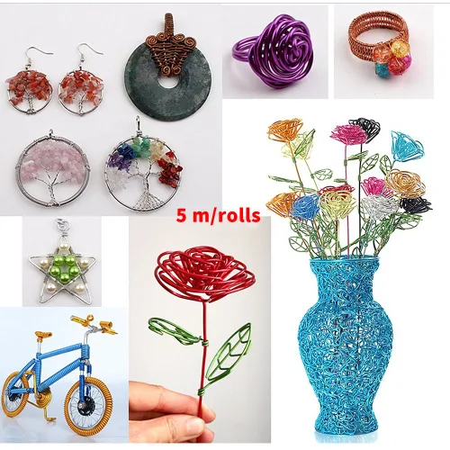 Miniatura 2 de Alambre de aluminio anodizado del bonsái, árbol decorativo que forma el alambre con la resistencia para el entrenamiento artístico del bonsái