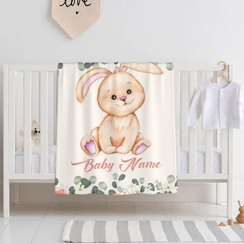 Miniatura 37 de Mantas de bebé personalizadas con diseño de animales, manta personalizada con nombre para niños y niñas, manta de bebé personalizada, regalos
