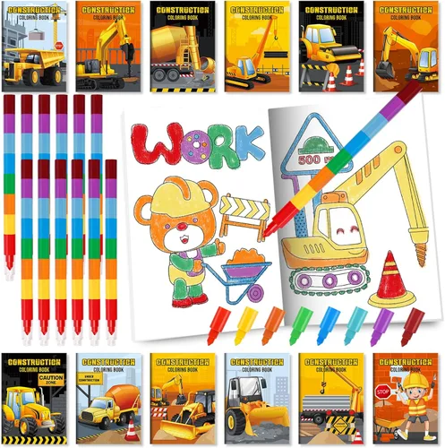 Miniatura 20 de BenLouis 24 mini libros para colorear del espacio exterior para niños con 24 crayones apilables, regalos de fiesta de astronautas, libros