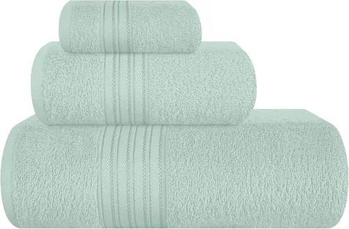 Miniatura 18 de BOUTIQUO Juego de 2 toallas de baño 100% algodón de 28 x 55 pulgadas, toallas de baño grandes ecológicas, compactas, de secado rápido, ligeras, Rosa