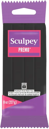 Sculpey Premo: Arcilla polimérica: Negro - Paquete de 8 oz - Horno de Arcilla, No tóxica, Técnicas Avanzadas, Escultura-Joyería-Proyectos de
