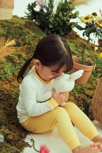 Miniatura 4 de moimoln Pijama de algodón suave para bebés y niñas pequeñas con estampado de flores modales, manga larga, ajuste ceñido