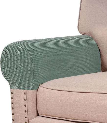 Miniatura 30 de Turquoize Fundas elásticas para reposabrazos para sillas y sofás, fundas para reposabrazos de sofá de elastano y jacquard, protector de muebles
