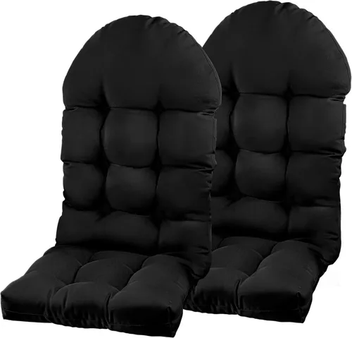 Miniatura 28 de Cojín para silla Adirondack, cojín para silla mecedora 44x19.4x4 pulgadas, cojines de respaldo alto para patio de arriba y abajo con lazos