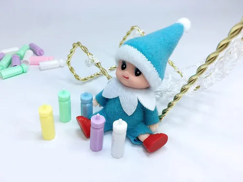 Miniatura 5 de Muñeca de elfo bebé de Navidad en mono azul