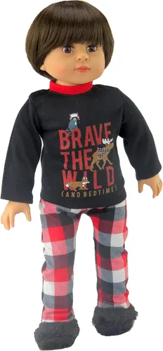 American Fashion World Pijama de niño Brave The Wild para muñecas de 18 pulgadas | Calidad premium y diseño moderno | Ropa de muñecas | Moda de ropa