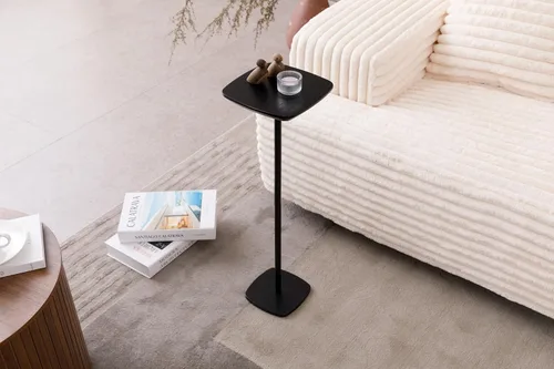 Miniatura 3 de Mesa pequeña con pedestal para bebidas, mesas auxiliares de madera, soporte para bebidas de cóctel Martini, mesa auxiliar cuadrada duradera con base