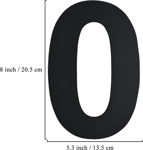 Miniatura 3 de BetLight Números de casa modernos, 8 pulgadas de alto, de acero inoxidable, flotante, número de dirección para exterior/negro/número 0