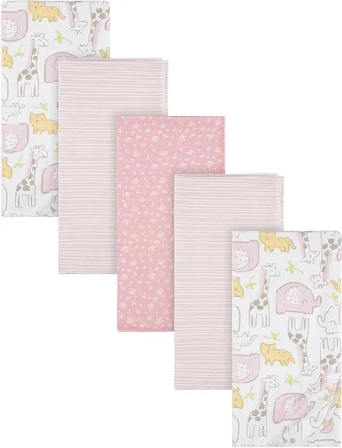 Miniatura 8 de Gerber Niños Recién Nacido Bebé Lactante Guardería 100% Algodón Franela Manta de Recepción y Envoltura, Bosque Blanco, Paquete de 5 Blanco Woodland