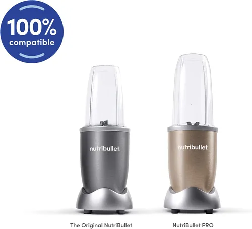 Miniatura 4 de Taza corta NutriBullet de 18 onzas con anillo de borde estándar, transparente/gris (NBM-U0269)