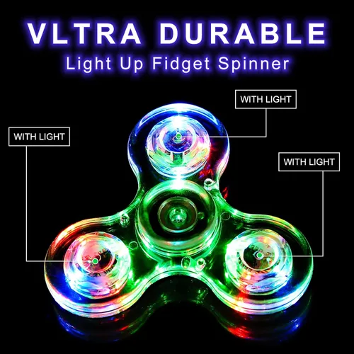 Miniatura 2 de SCIONE Paquete de 5 juguetes giratorios con luz LED, juguetes sensoriales que brillan en la oscuridad para niños, juguetes antiestrés para aliviar