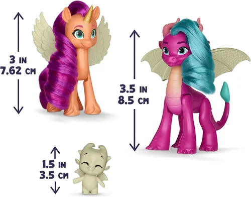 Miniatura 8 de My Little Pony: Tell Your Tale Dragon Light Reveal, 3 muñecas que brillan en la oscuridad, juguetes a escala de 3 pulgadas para niñas y niños a