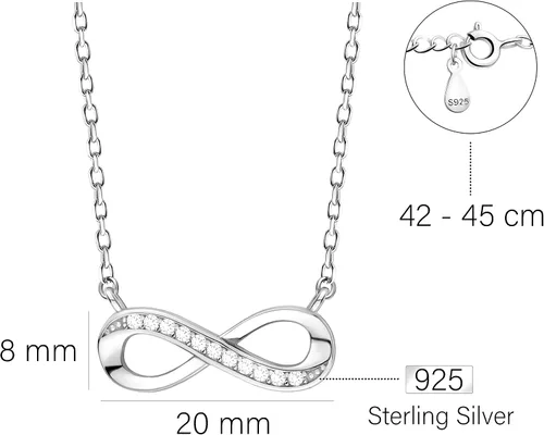Miniatura 4 de Sofia Milani - Collar de plata 925 para mujer - con circonitas - Colgante infinito - 50208 Plata esterlina