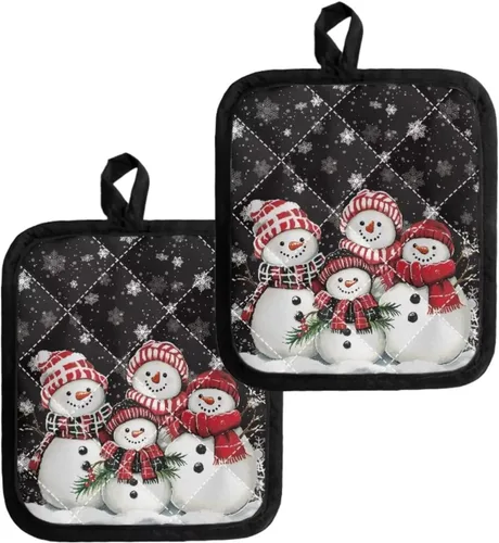 Miniatura 24 de Juego de soportes para macetas de flores rojas de pollo blanco y negro, resistentes al calor, almohadillas calientes para horno, antideslizantes
