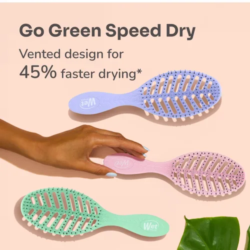 Miniatura 10 de Wet Brush Go Green Speed Dry - Cepillo de diseño ventilado y cerdas ultrasuaves HeatFlex, mango ergonómico, para cabello enredado e incontrolable