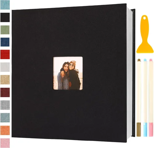 Miniatura 29 de Álbum de fotos autoadhesivo con páginas adhesivas, álbumes de fotos magnéticos para fotos de 4x6, 5x7, 8x10, libros con páginas adhesivas para bebé