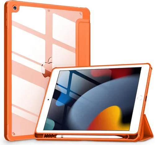Miniatura 9 de VIKESI - Funda para iPad de 9ª / 8ª / 7ª generación de 10.2 pulgadas (lanzada en 2021/2020/2019), parte trasera transparente, cubierta de marco