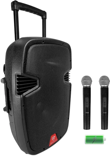 Miniatura 2 de RockvilIe RAM12BT Altavoz PA para DJ de 12 pulgadas, recargable, 600 W, 2 micrófonos, Bluetooth