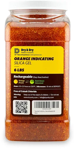 Miniatura 22 de Dry & Dry [1.63 kg] Cuentas de gel de sílice indicadoras de primera calidad de color naranja (estándar de la industria 3-5 mm) - Cuentas de gel