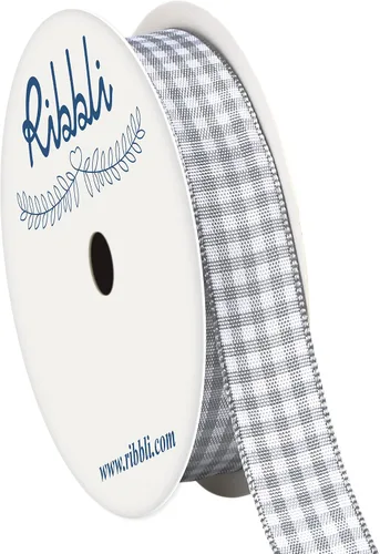 Miniatura 38 de Ribbli Cinta de Guinga Negra y Blanca, 100% Poliéster con Borde Tejido, 0,64 cm x 9,14 metros, Cinta a Cuadros, Cinta de Cuadros de Búfalo (Negra 1)