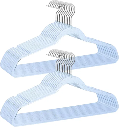 Miniatura 14 de VSV stoage Perchas transparentes de 16 pulgadas, paquete de 40 perchas de plástico para armario de adultos, perchas delgadas brillantes con gancho