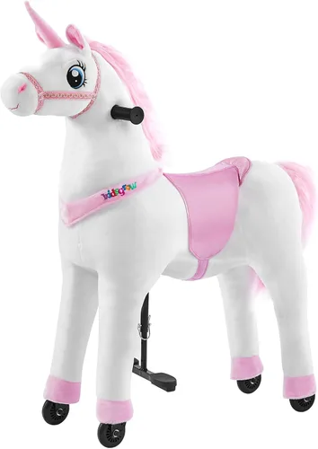 Juguete de unicornio para montar a caballo, caballo de caballo y jinete mecánico de acción para caminar de 6 a 14 años, sin batería ni electricidad,