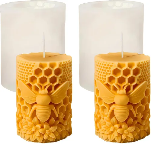 Miniatura 8 de Molde de silicona para vela de abeja en relieve, aroma de nido de abeja, jabón, yeso, herramientas de resina, colmena 3D, perfumada, manualidades