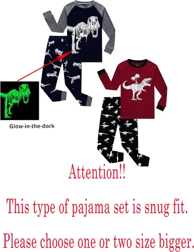 Miniatura 2 de Family Feeling - Conjunto de 2 piezas de pijama de Navidad a rayas para niños y niñas, 100% algodón
