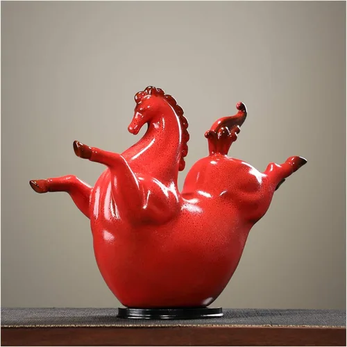 Miniatura 6 de NYKK, estatua china feng Shui, creativa, cerámica voladora, muebles de caballo, sala, oficina, joyería, muebles, empresa, regalos de apertura