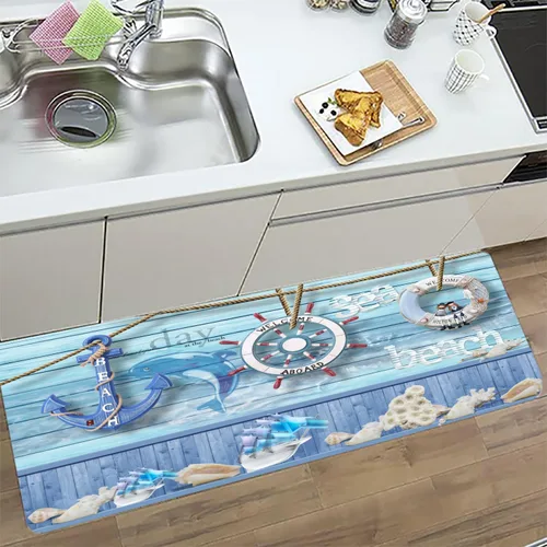 Miniatura 5 de LYFANS Manta de esponja de baño y cocina absorbente de espuma suave (23.5 x 59 pulgadas), almohadilla de franela antideslizante brillante impresa