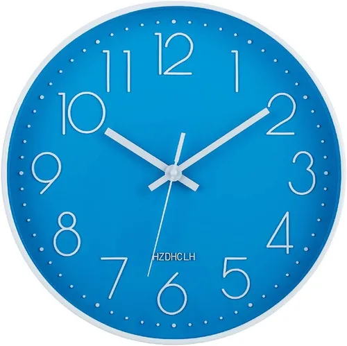 Miniatura 35 de HZDHCLH Reloj de pared de cuarzo moderno, funciona con pilas, 12 pulgadas, silencioso, sin tictac, números 3D, reloj redondo para pared, reloj