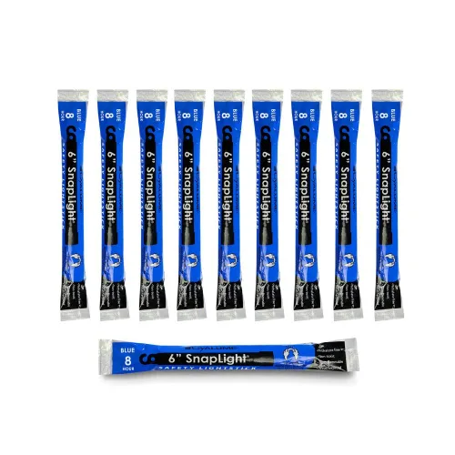 Cyalume Glow Sticks de Grado Militar - Barra de Luz Premium Azul de 6" SnapLight Luz Química de Emergencia con Duración de 8 Horas (Paquete a Granel