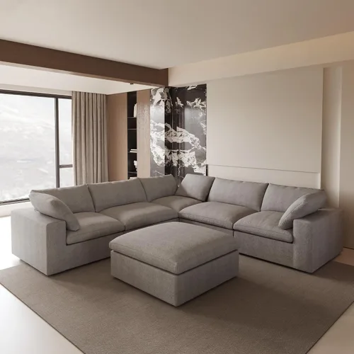 Miniatura 51 de Cloud - Sofá modular convertible de 80.3 pulgadas en forma de L para sala de estar con otomana de almacenamiento, sofás profundos minimalistas