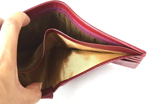 Miniatura 7 de Auténtico Stingray Skin para hombre Bifold blanco perla ojo borgoña rojo cartera