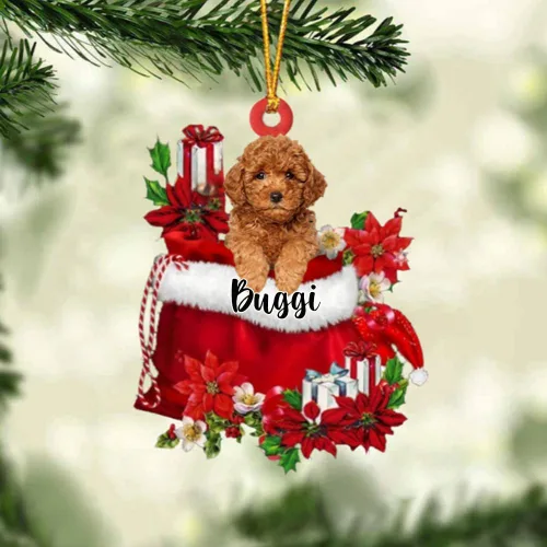 Miniatura 68 de Perro Akita Inu personalizado en bolsa de regalo, adorno de Navidad, nombre personalizado, regalo para amantes de los perros, familia, Navidad